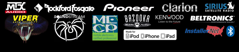 MTX Audio,Rockford Fosgate, Pioneer, Clarion, Sirius, XM, Satellite Radio, Viper Auto Security, SoundStream, MECP, Bazooka, Kenwood, Beltronics, InstallerNet